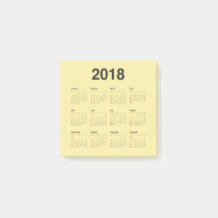 Notas Post-it® Calendario 2018