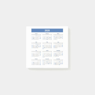 Notas Post-it® Calendario de 2020