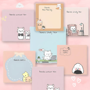 Notas Post-it® Calendario de estudio escolar de gatos curados Per
