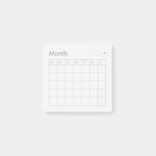 Notas Post-it® Calendario de planificación mensual Minimalista ma