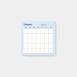 Notas Post-it® Calendario de planificación mensual simple y minim