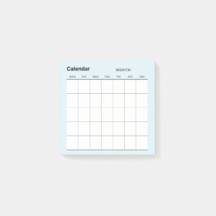 Notas Post-it® Calendario de planificación mensual simple y minim