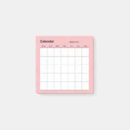 Notas Post-it® Calendario de planificación mensual simple y minim