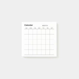 Notas Post-it® Calendario de planificación mensual simple y minim