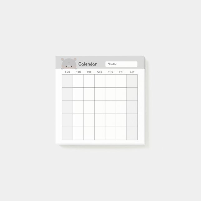 Notas Post-it® Calendario de planificación mensual simple y minim (Anverso)