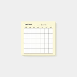 Notas Post-it® Calendario de planificación mensual simple y minim