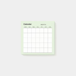 Notas Post-it® Calendario de planificación mensual simple y minim
