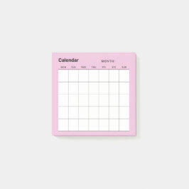 Notas Post-it® Calendario de planificación mensual simple y minim
