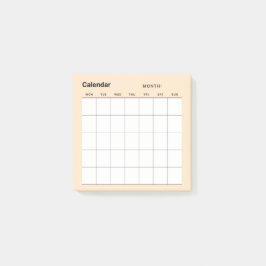 Notas Post-it® Calendario de planificación mensual simple y minim