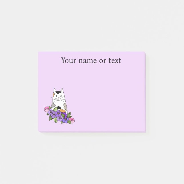 Notas Post-it® Calico Cat Cute (Anverso)