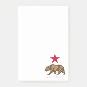 Notas Post-it® California Bear Republic Grizzly and Star