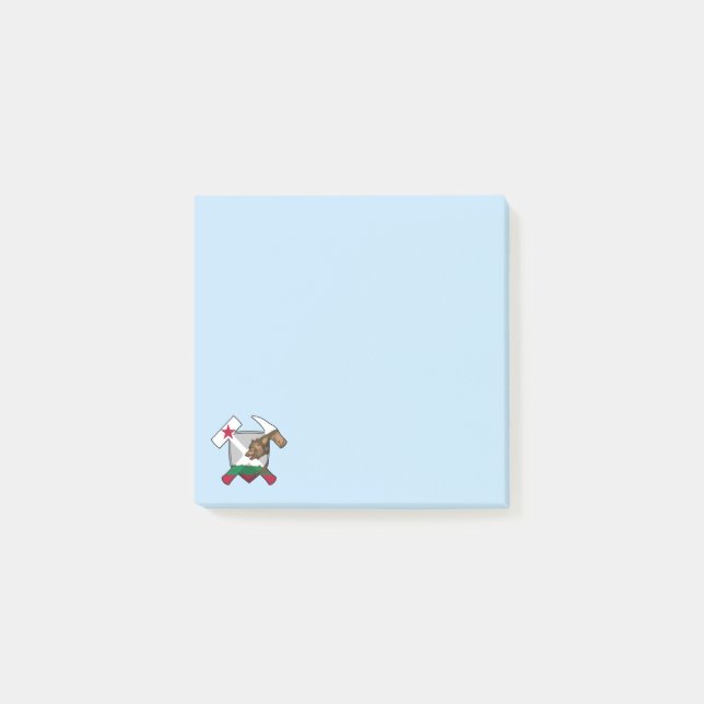 Notas Post-it® California Geologist's Rock Hammer Flag Logo (Anverso)