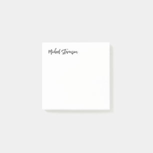 Notas Post-it® Caligrafía Blanco negro Personalizado Llanura Mode