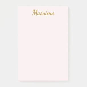 Notas Post-it® Caligrafía elegante de nombre simple en color dora
