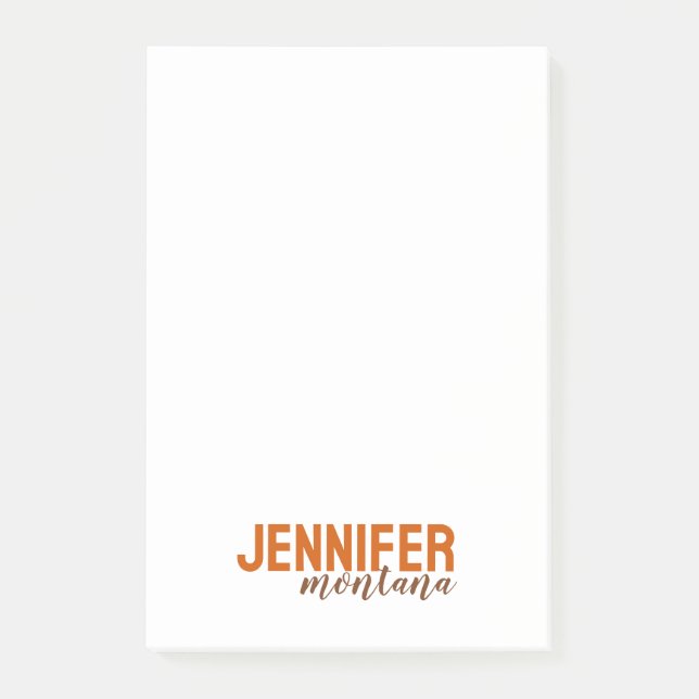 Notas Post-it® Caligrafía Elegante Llanura Añadir nombre propio (Anverso)