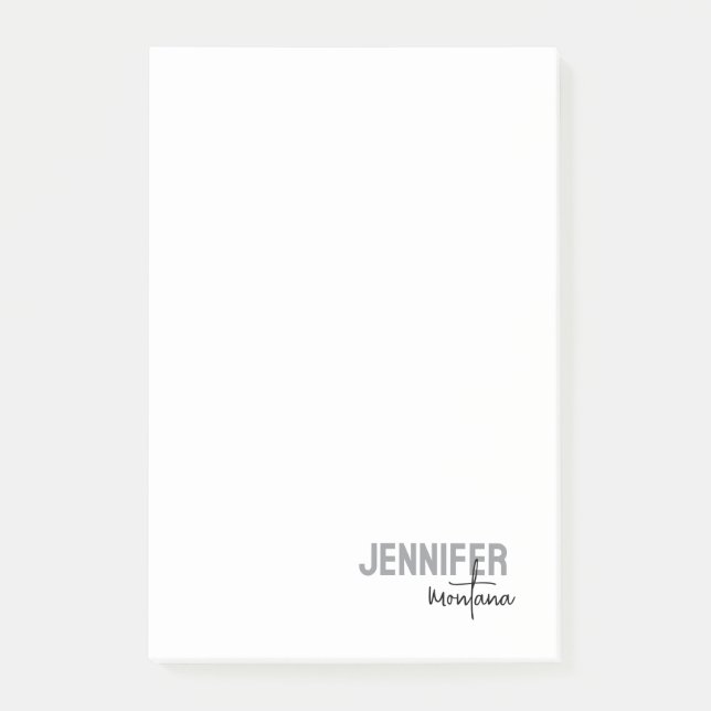 Notas Post-it® Caligrafía Elegante Llanura Añadir nombre propio (Anverso)