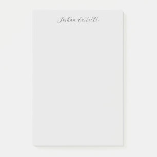 Notas Post-it® Caligrafía Nombre profesional gris simple