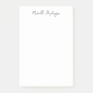 Notas Post-it® Caligrafía personalizada de nombre Minimalista mod