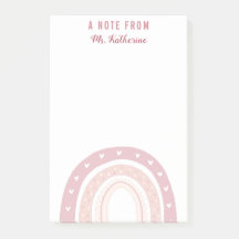 Caligrafía personalizada del arcoiris rosa pastel