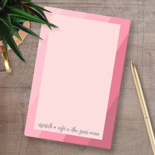 Notas Post-it® Caligrafía simple con rayas retro - rosa rosado