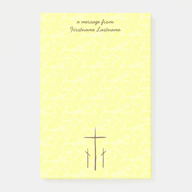 Notas Post-it® Calvario de tres cruces cristianas (Anverso)