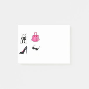 Notas Post-it® Calzado de moda bolso de mano acuarela ModaMoonist