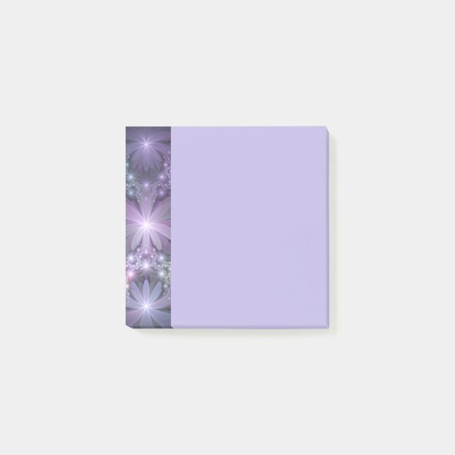Notas Post-it® Cama de flores arte fractal abstracto brillante de (Anverso)