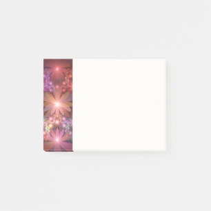 Notas Post-it® Cama De Flores Colorido Brillante Arte Fractal Abs