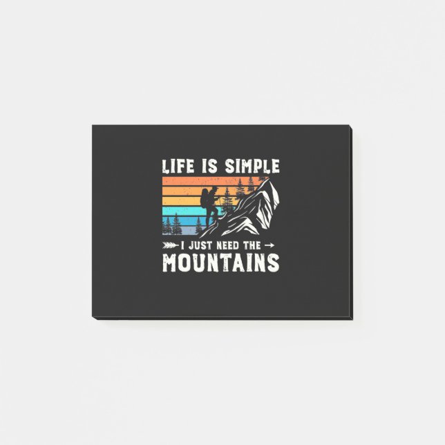 Notas Post-it® Caminando, necesito las montañas (Anverso)