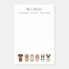 Notas Post-it® Caminando perro, sentándose Mascota, abordando per