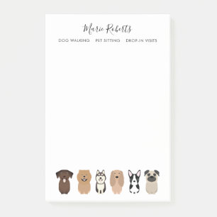 Notas Post-it® Caminando perro, sentándose Mascota, abordando per