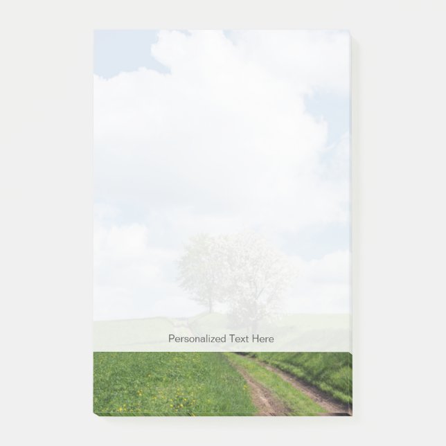 Notas Post-it® Camino de tierra y manzanos (Anverso)