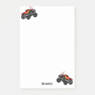 Notas Post-it® Camión de monstruo personalizado rojo negro