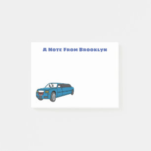 Notas Post-it® Camión de personalizado limusina azul muy feliz