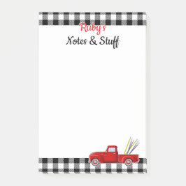 Notas Post-it® Camión Rojo Personalizado