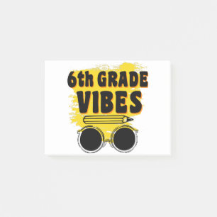 Notas Post-it® Camiseta de Vibraciones de 6º Grado de Regreso a l