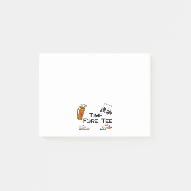 Notas Post-it® Camiseta delantera Golfing del tiempo (Anverso)