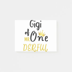 Notas Post-it® Camiseta divertida de cumpleaños número 1 de Gigi