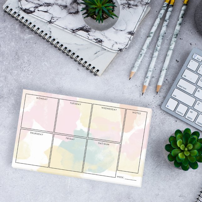 Notas Post-it® Camo de color de agua pastel - Planificador semana (Subido por el creador)