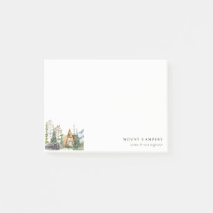 Notas Post-it® Campamento de montaña Rustic Pine Woods Watercolor