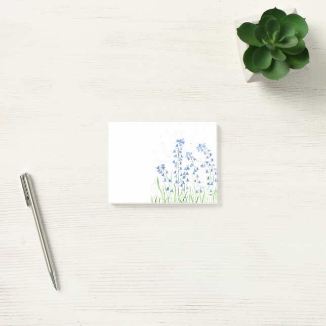 Notas Post-it® Campanillas acuarela flores bosque chic (Oficina)