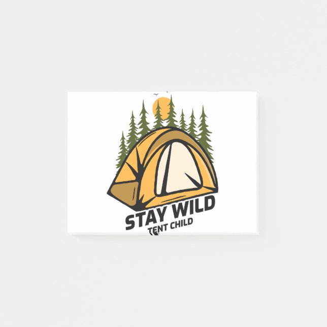 Notas Post-it® Camping de tiendas (Anverso)