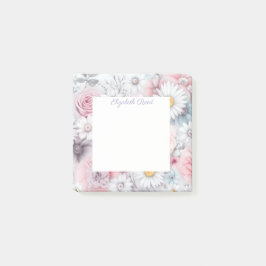 Notas Post-it® Campo de Flor Elegante Clásica Silenciada