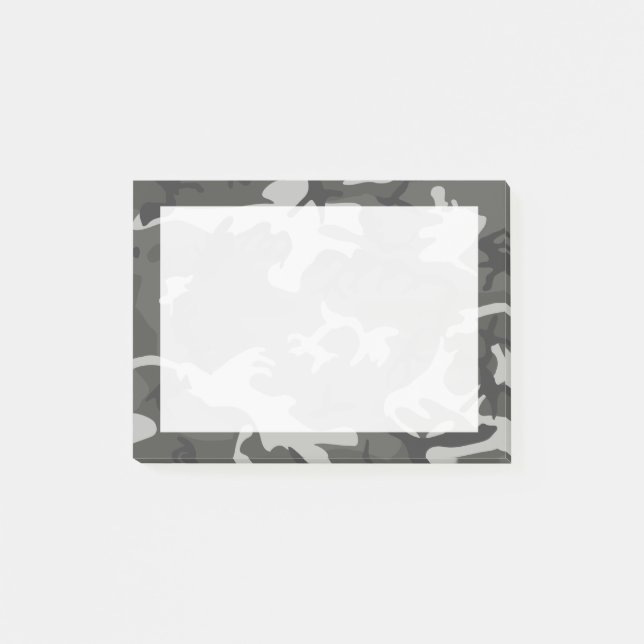 Notas Post-it® Camuflaje abstracto gris moderno (Anverso)