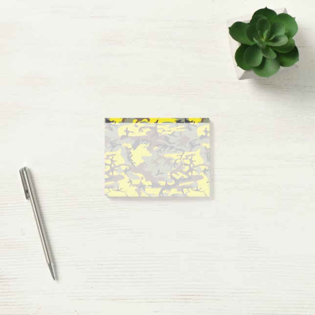 Notas Post-it® Camuflaje amarillo y marrón, Camuflaje, Militar, E (Oficina)