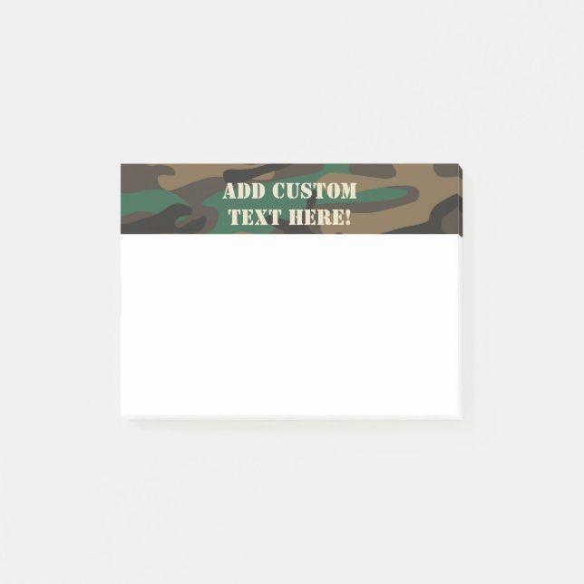 Notas Post-it® Camuflaje de Camo Militar de Brown Verde (Anverso)