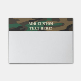 Notas Post-it® Camuflaje de Camo Militar de Brown Verde