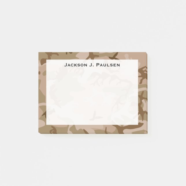 Notas Post-it® Camuflaje de Camo Verde Beige Brown (Anverso)
