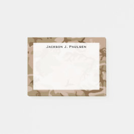 Notas Post-it® Camuflaje de desierto beige marrón verde Monograma