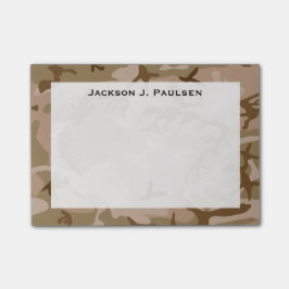 Notas Post-it® Camuflaje de desierto beige marrón verde Monograma